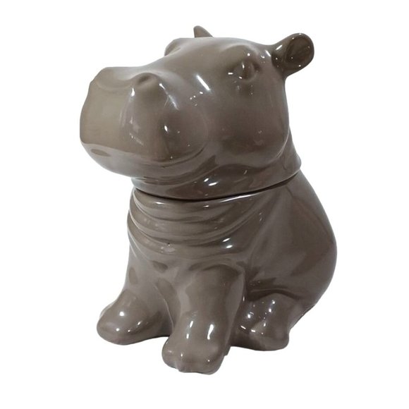 Threshold Other - Threshold Hippo Cookie Jar Ceramic 2015 Target Hippopotamus Gray 8.5” EXCELLENT!